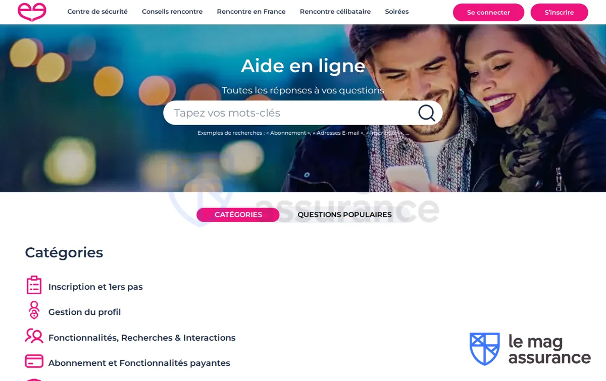 Capture : Meetic - Aide en ligne | FAQ
